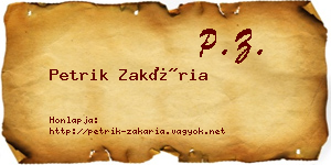Petrik Zakária névjegykártya